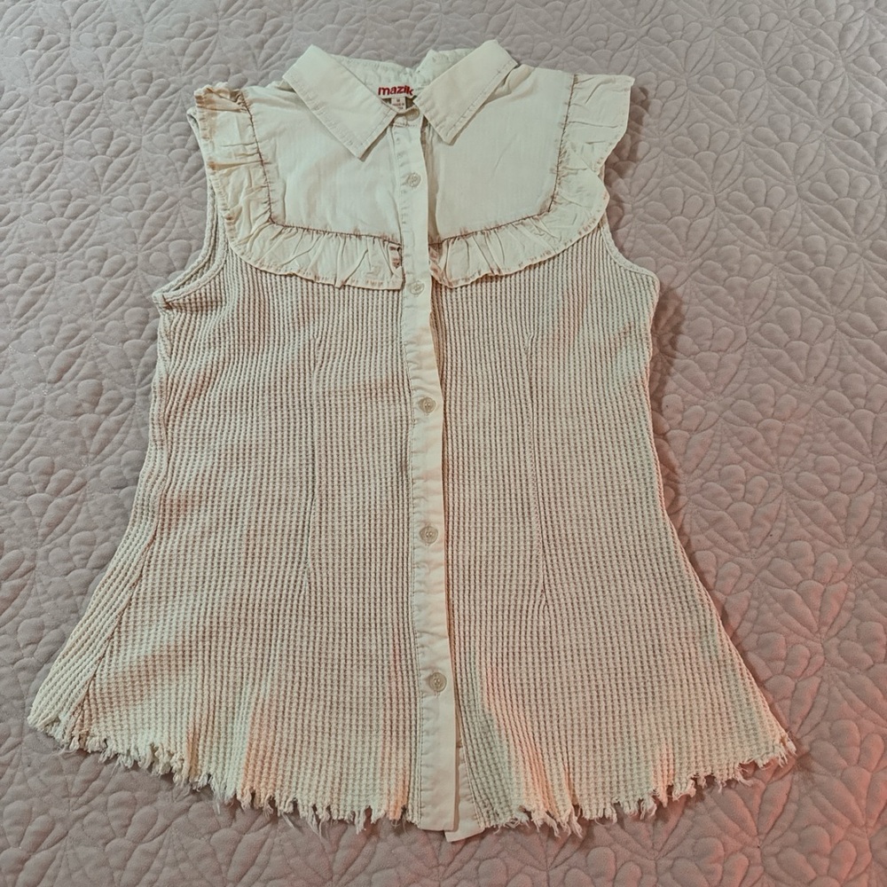 Cream Sleeveless Top